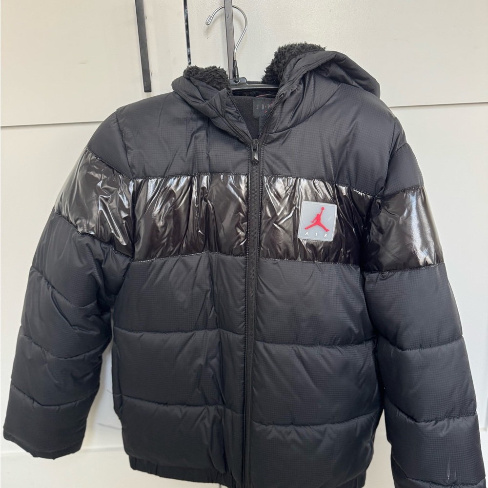 Jordan Kids Shiny Black Puffer Jacket